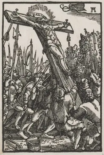 The Fall and Redemption of Man: The Raising of the Cross, by Albrecht Altdorfer