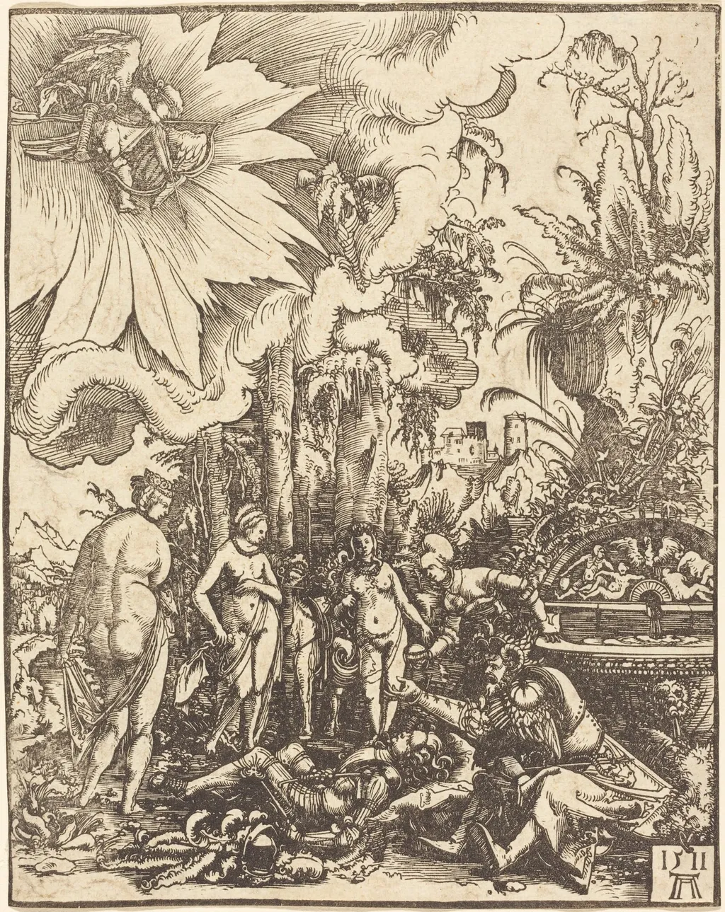 The Judgment of Paris, by Albrecht Altdorfer, ink, 1511