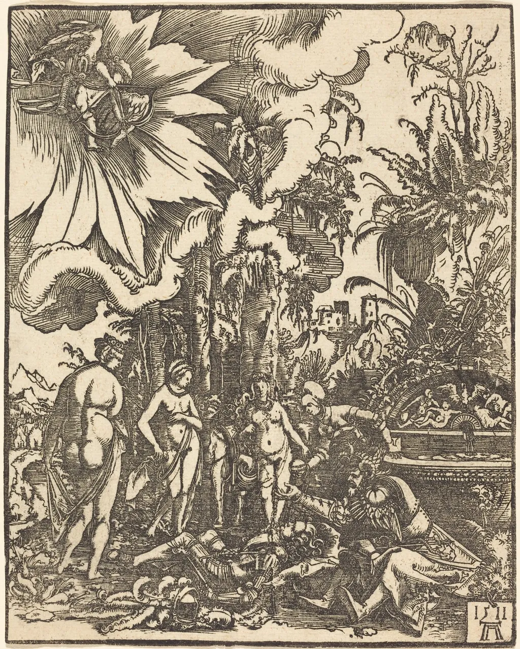 The Judgment of Paris, by Albrecht Altdorfer, ink, 1511