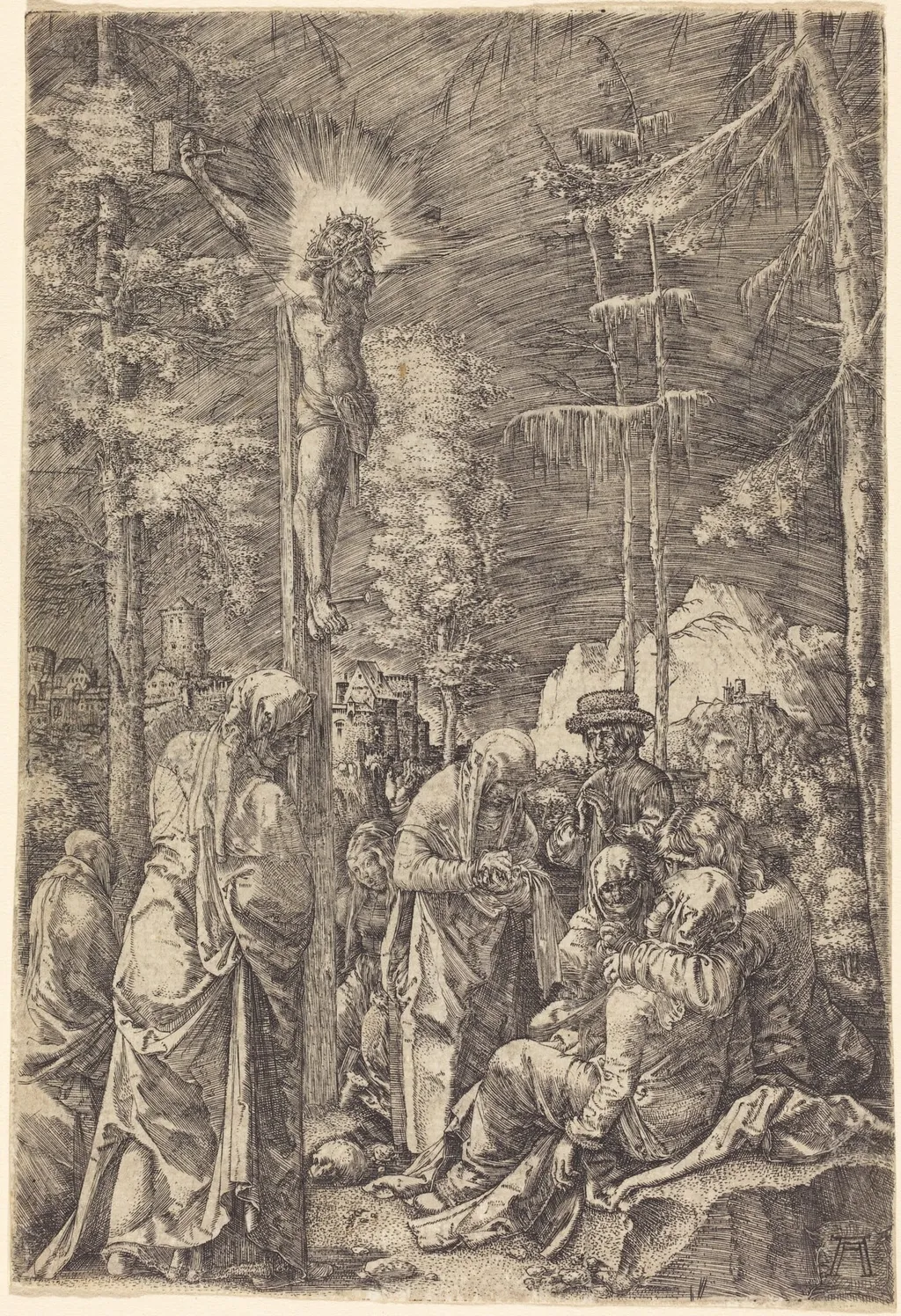 The Large Crucifixion, by Albrecht Altdorfer, ink, 1516