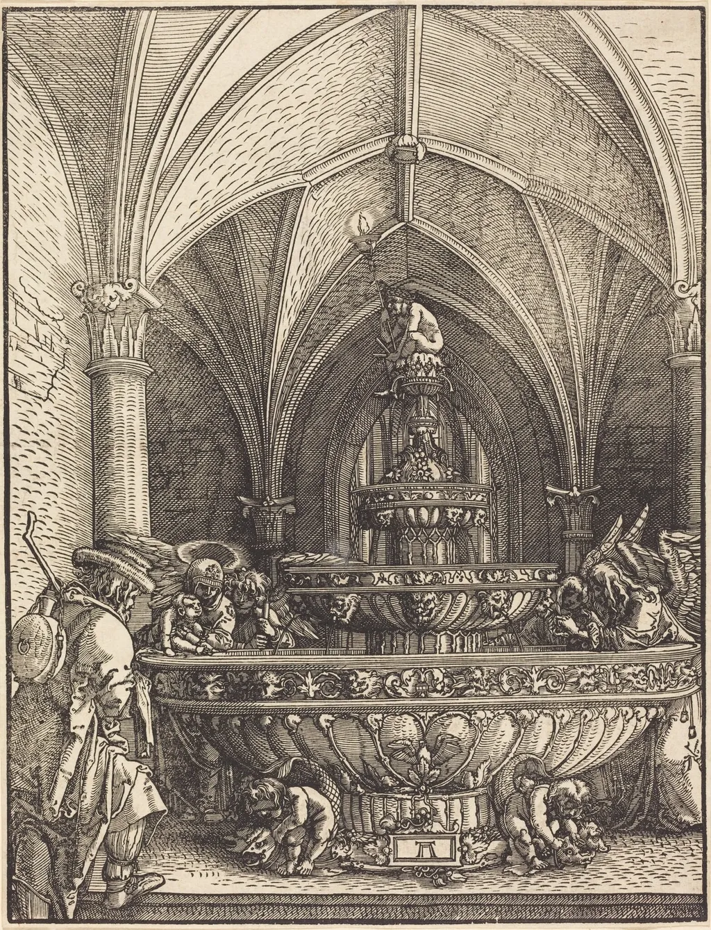 The Rest on the Flight into Egypt at a Fountain, by Albrecht Altdorfer, ink, 1514