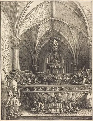 The Rest on the Flight into Egypt at a Fountain, by Albrecht Altdorfer