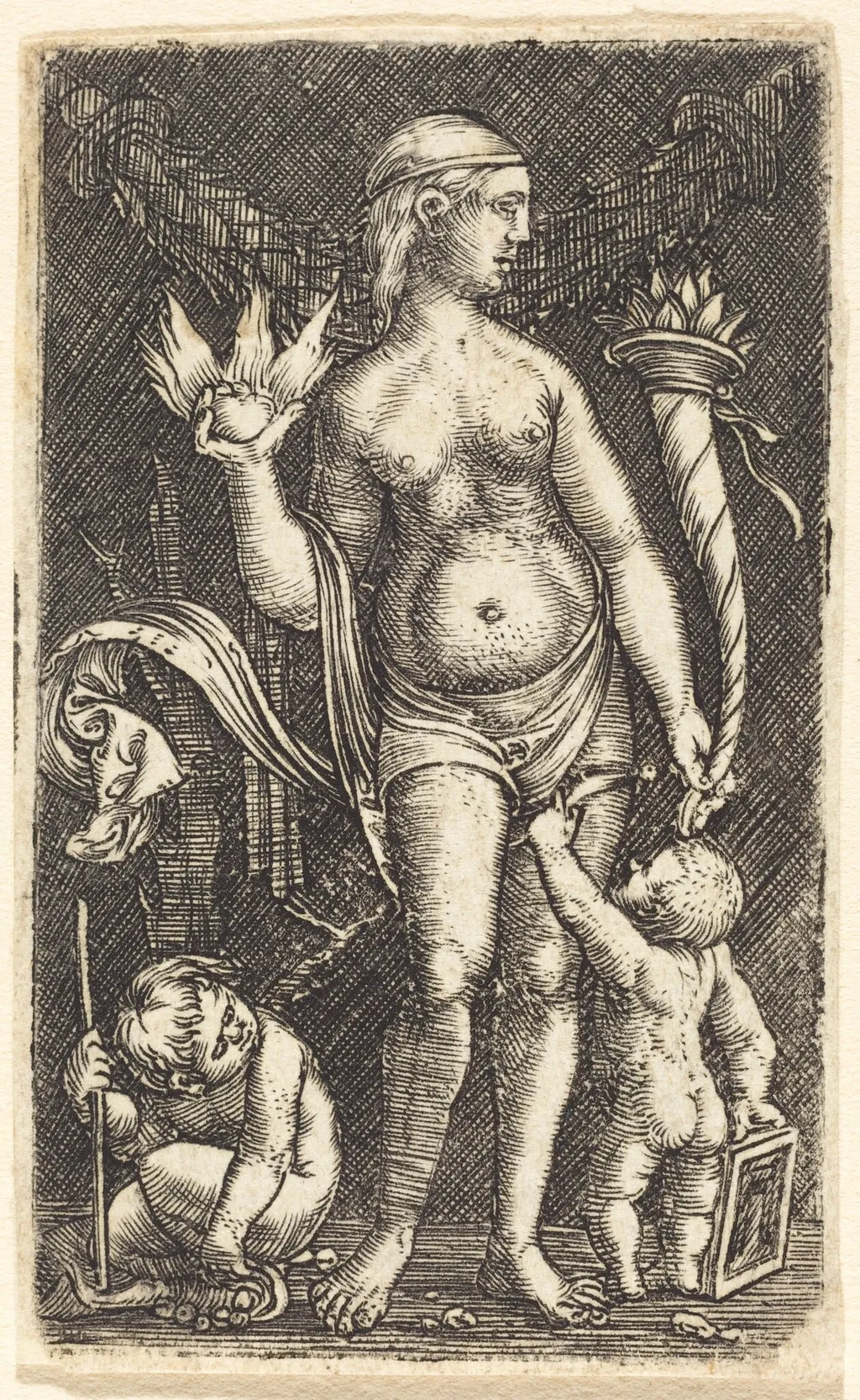 Venus with Two Putti, by Albrecht Altdorfer, ink, 1514