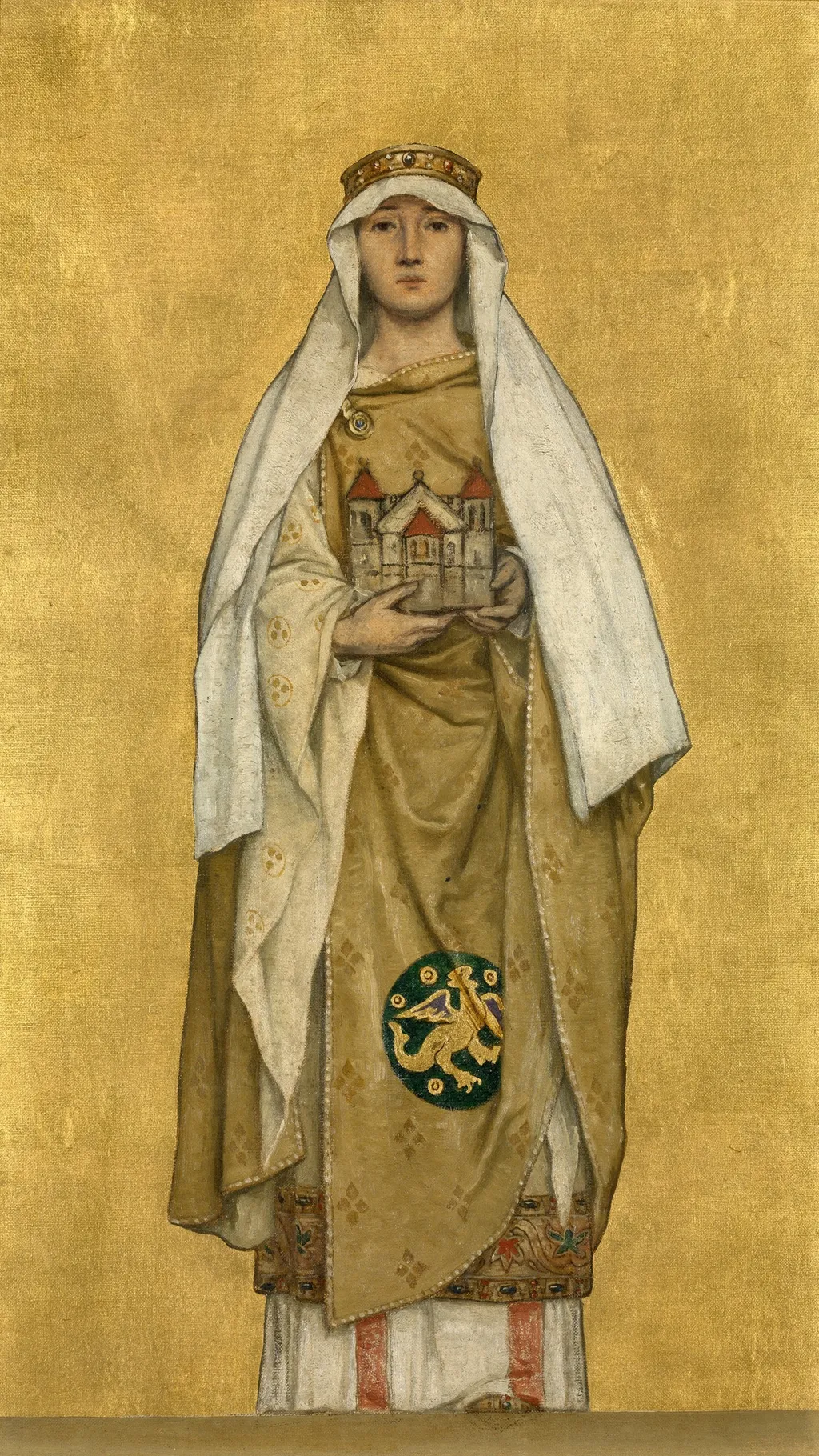 Judith, Wife of Baldwin I of Flanders, by Albrecht De Vriendt, oil, 1895