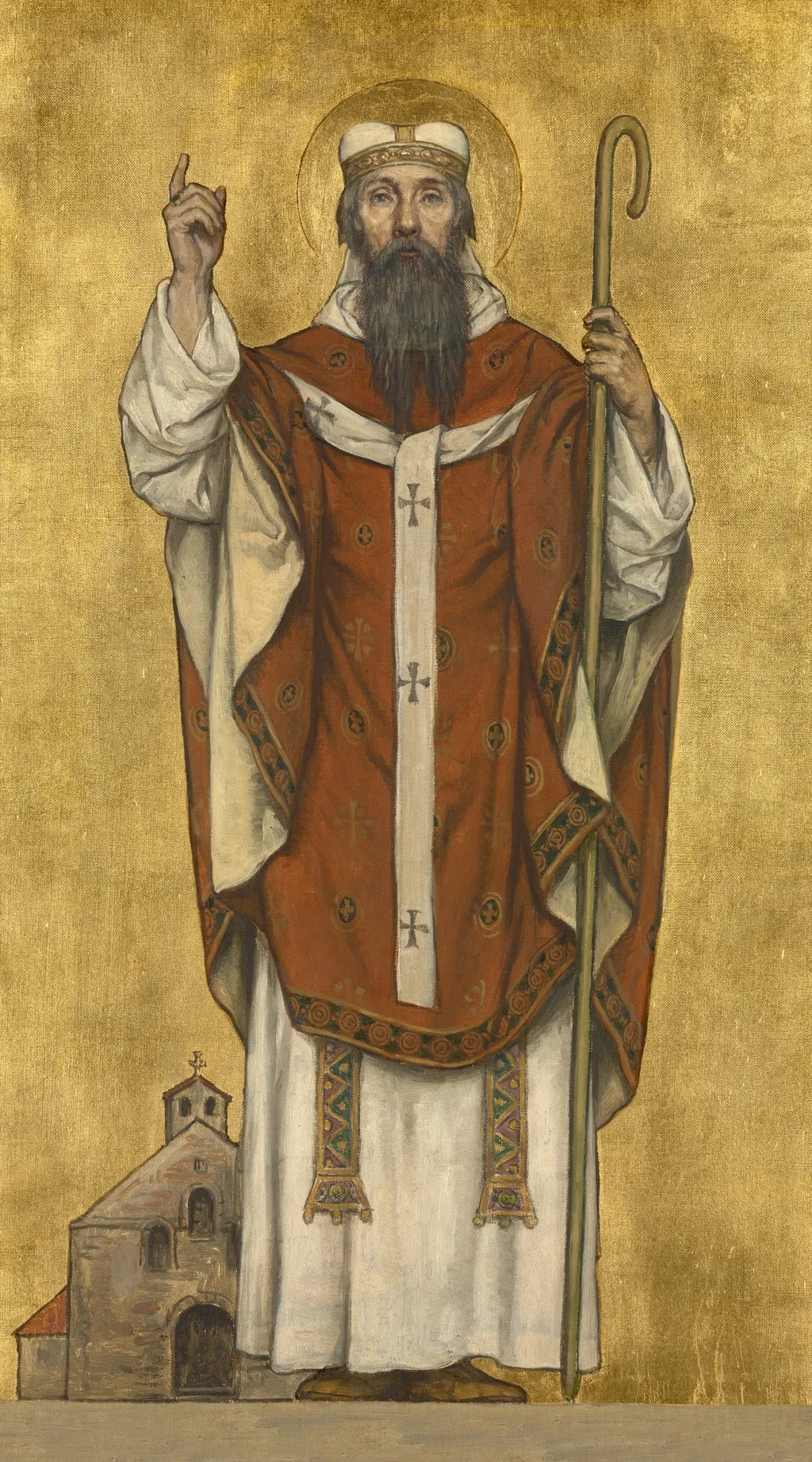 Saint Boniface of Mainz, by Albrecht De Vriendt, oil, 1895