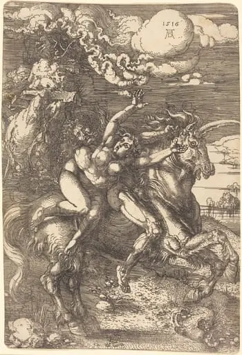 Abduction on a Unicorn, by Albrecht Dürer