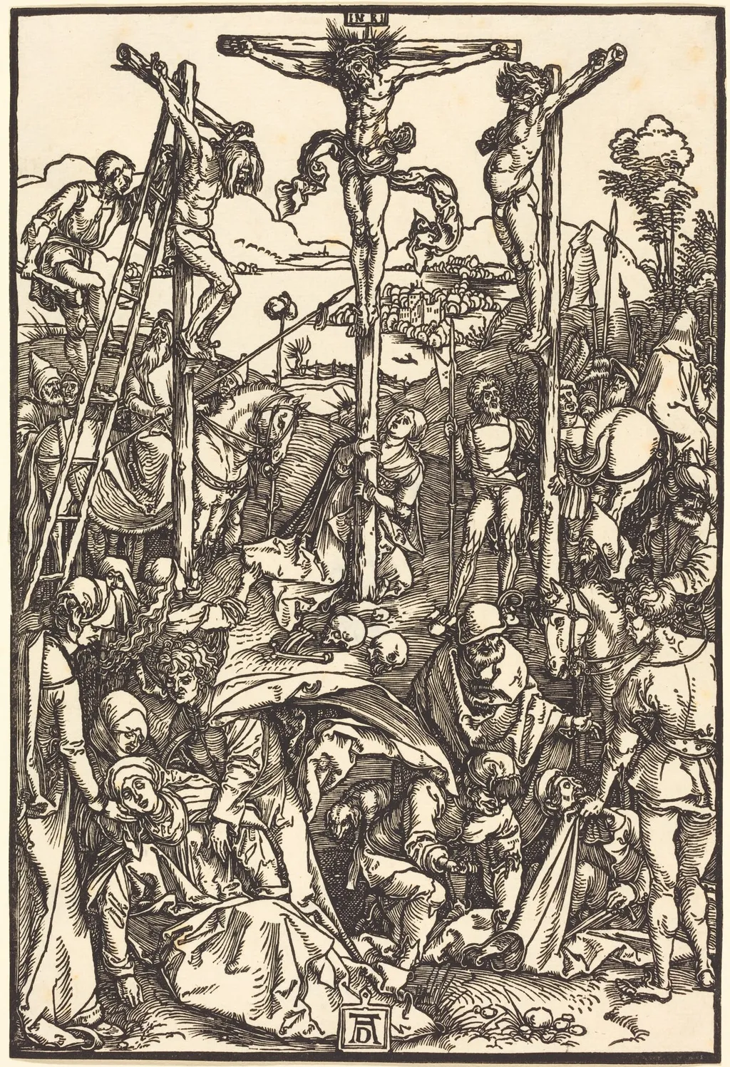 Calvary with the Three Crosses, by Albrecht Dürer, ink, 1504