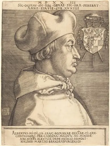 Cardinal Albrecht of Brandenburg ("Large Cardinal"), by Albrecht Dürer