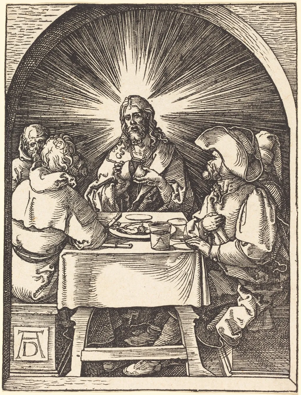 Christ at Emmaus, by Albrecht Dürer, ink, 1510