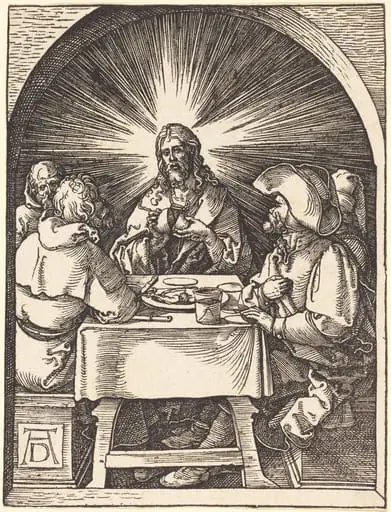 Christ at Emmaus, by Albrecht Dürer