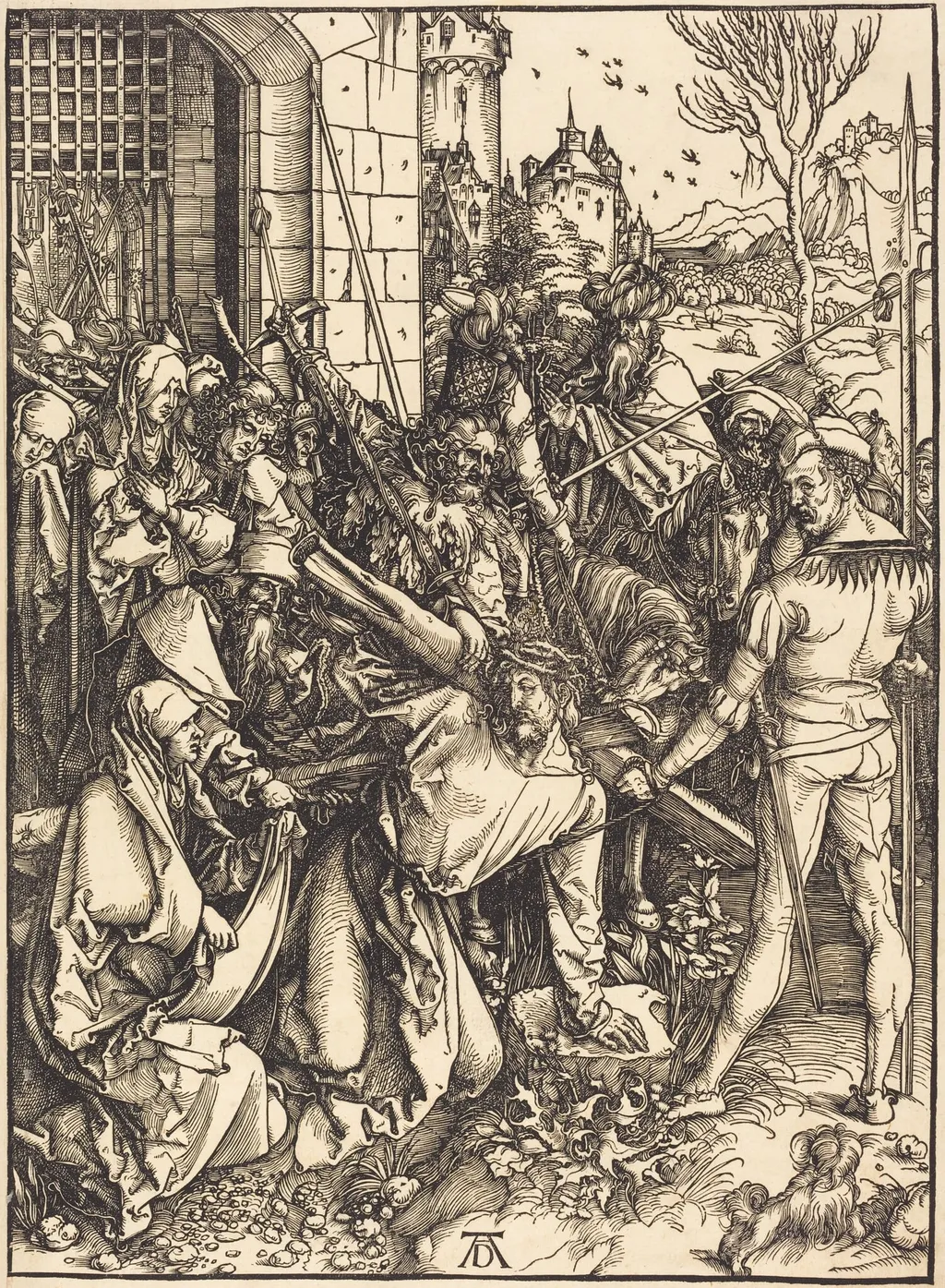 Christ Carrying the Cross, by Albrecht Dürer, ink, 1498