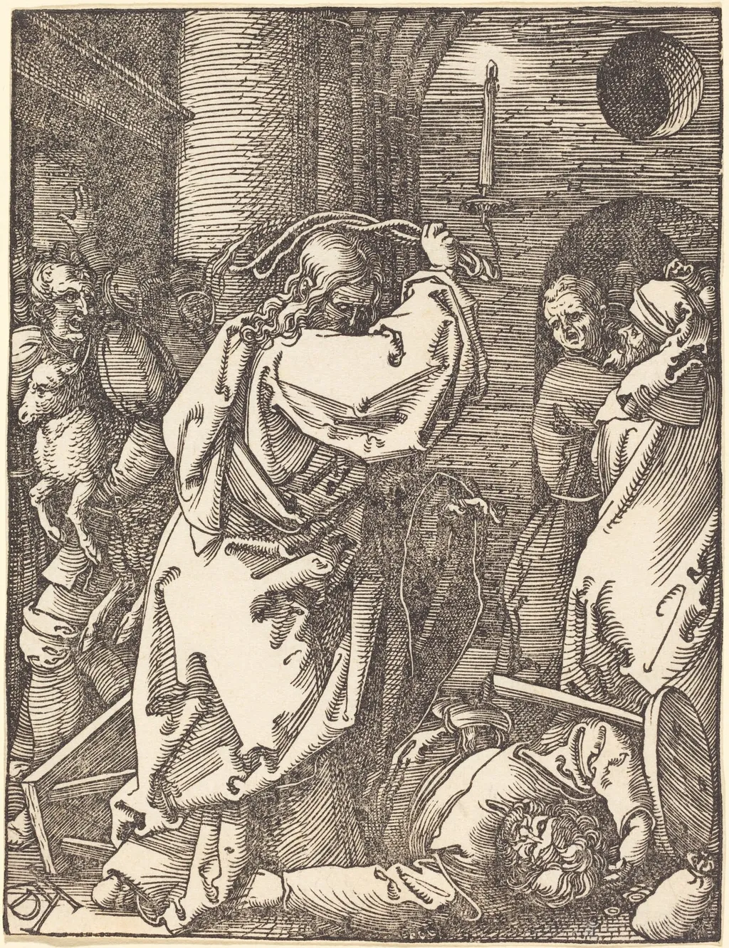 Christ Expelling the Moneylenders from the Temple, by Albrecht Dürer, ink, 1510