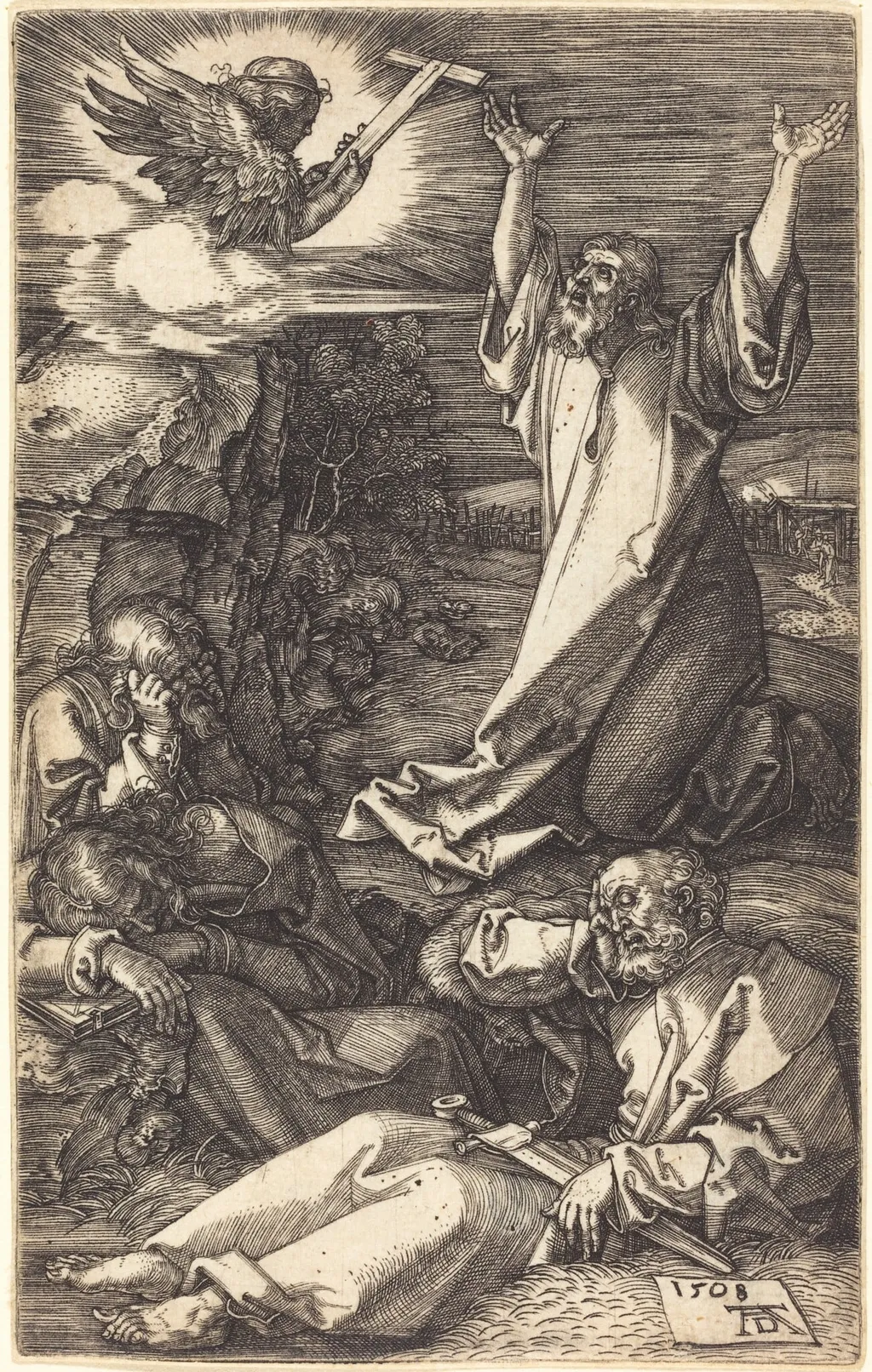 Christ on the Mount of Olives, by Albrecht Dürer, ink, 1508