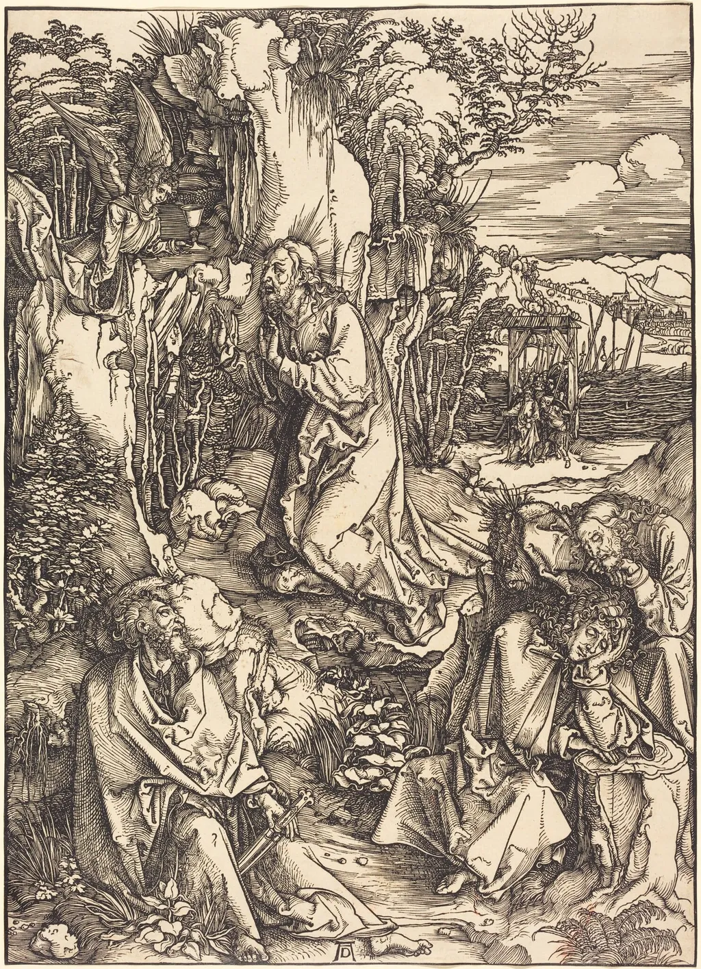 Christ on the Mount of Olives, by Albrecht Dürer, ink, 1498