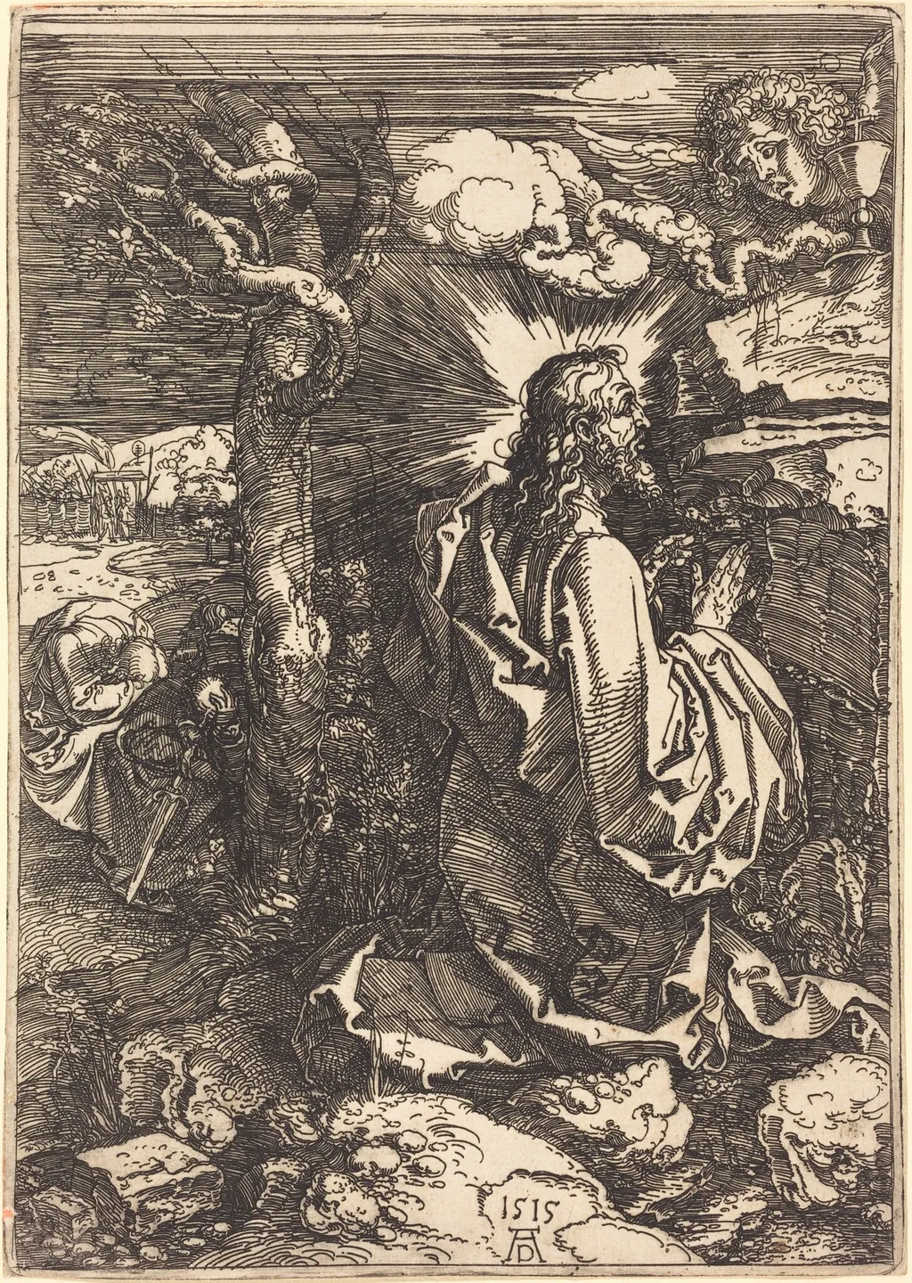Christ on the Mount of Olives, by Albrecht Dürer, ink, 1515