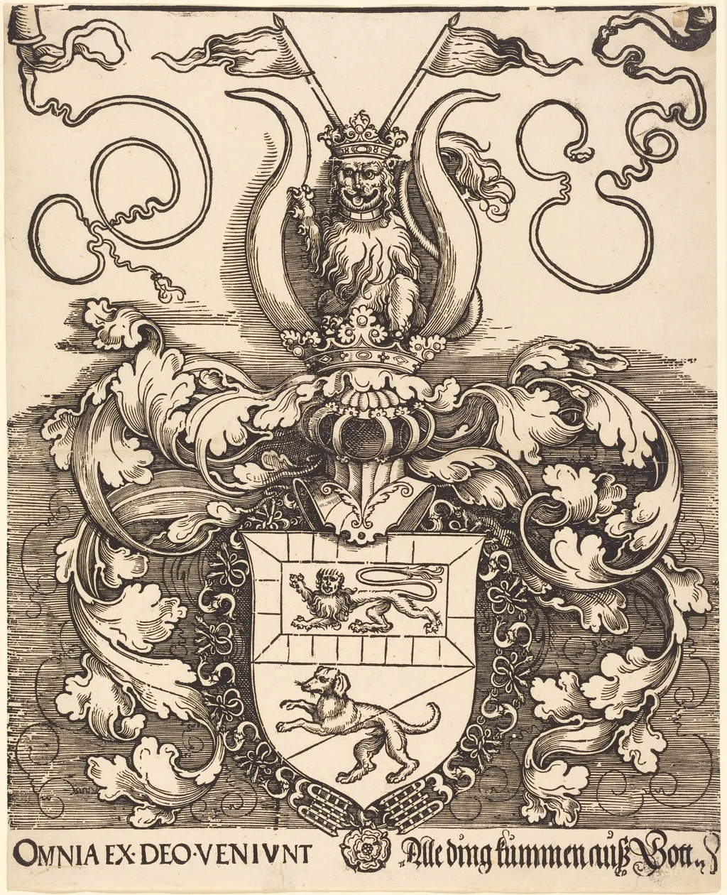Coat of Arms of Lorenz Staiber, by Albrecht Dürer, ink, 1520
