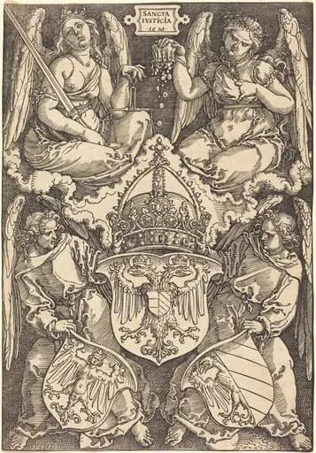 Coat of Arms of the German Empire and Nuremberg City, by Albrecht Dürer