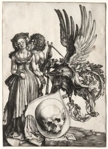 Coat of Arms with a Skull, by Albrecht Dürer
