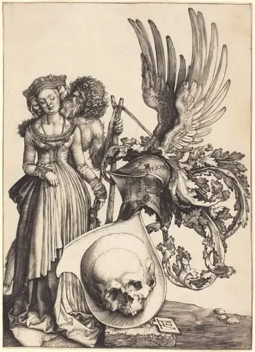 Coat of Arms with a Skull, by Albrecht Dürer