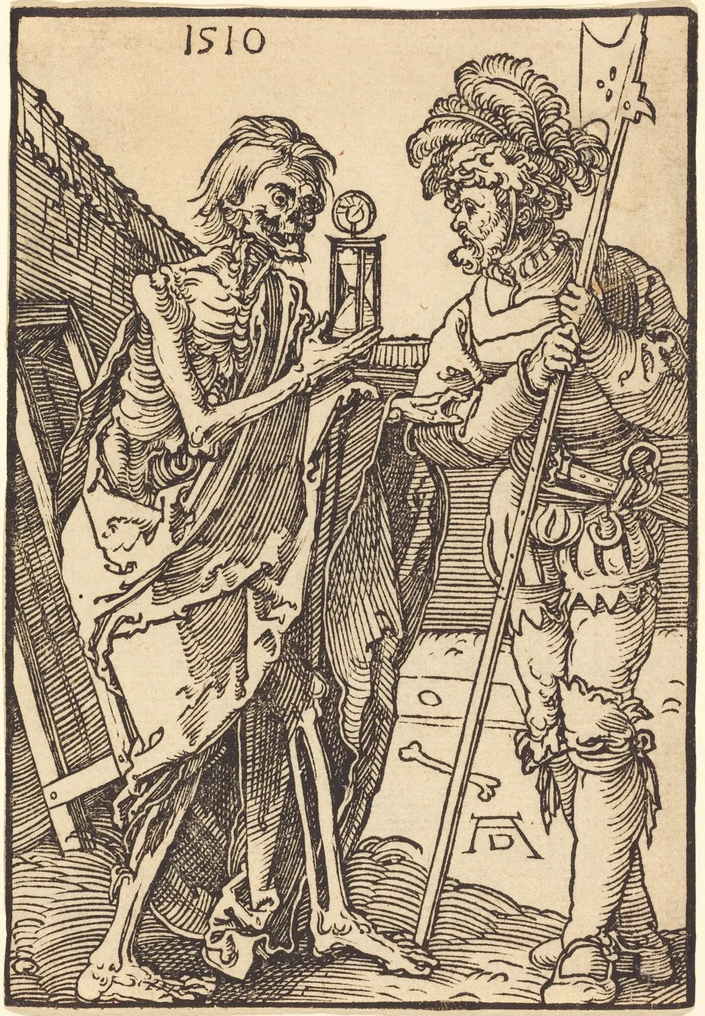 Death and the Lansquenet, by Albrecht Dürer, ink, 1510