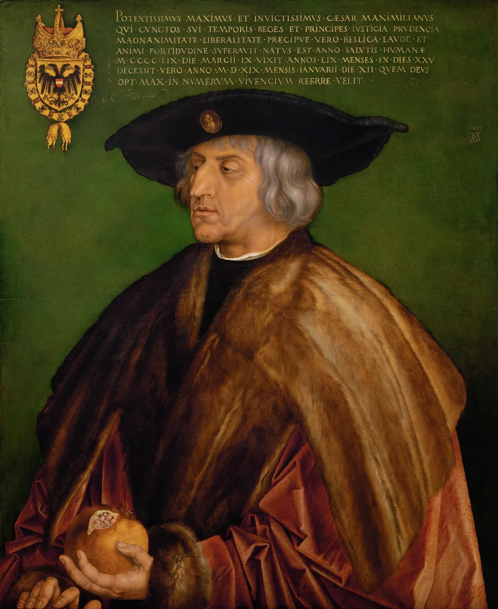 Emperor Maximilian I, by Albrecht Dürer, oil, 1519