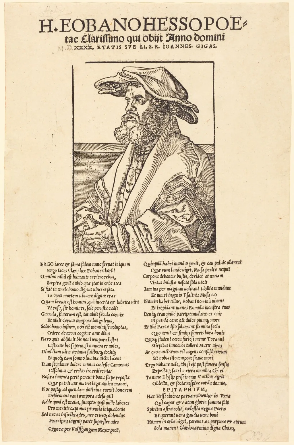 Eobanus Hess, by Albrecht Dürer, ink, 1526