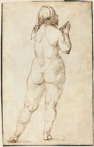 Female Nude Praying, by Albrecht Dürer