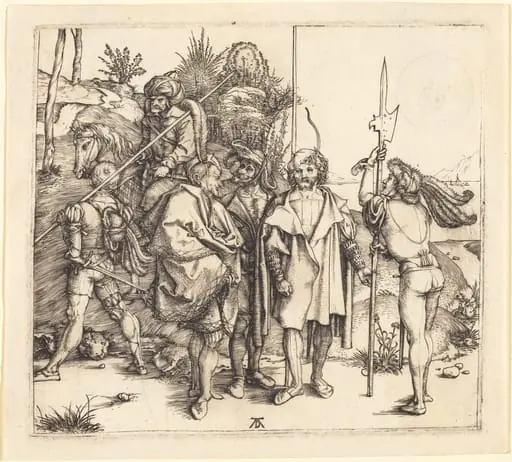 Five Soldiers and a Turk on Horseback, by Albrecht Dürer