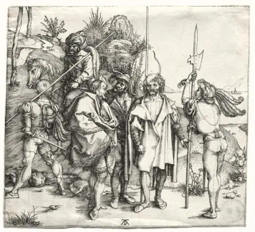 Five Soldiers and a Turk on Horseback, by Albrecht Dürer