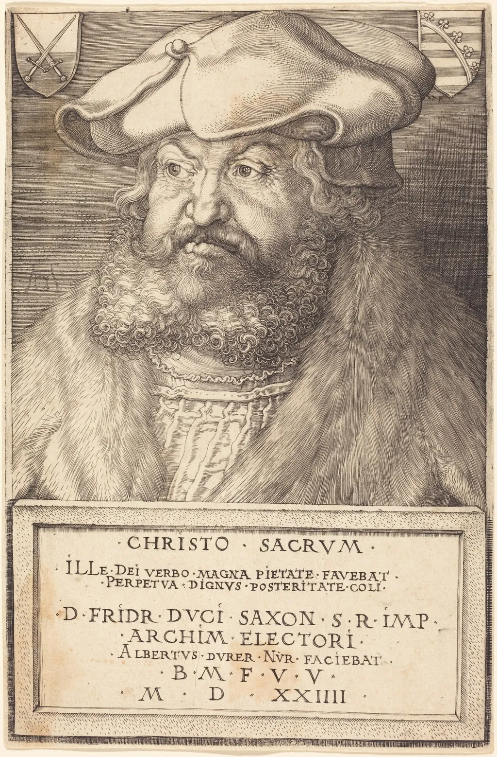 Frederick the Wise, Elector of Saxony, by Albrecht Dürer, ink, 1524