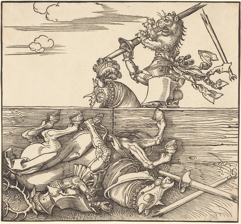 Italian Joust of Peace, by Albrecht Dürer, ink, 1518