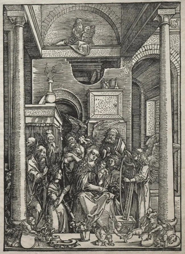 Life of the Virgin: Adoration of the Virgin and Child by Saints and Angels, by Albrecht Dürer, 1504