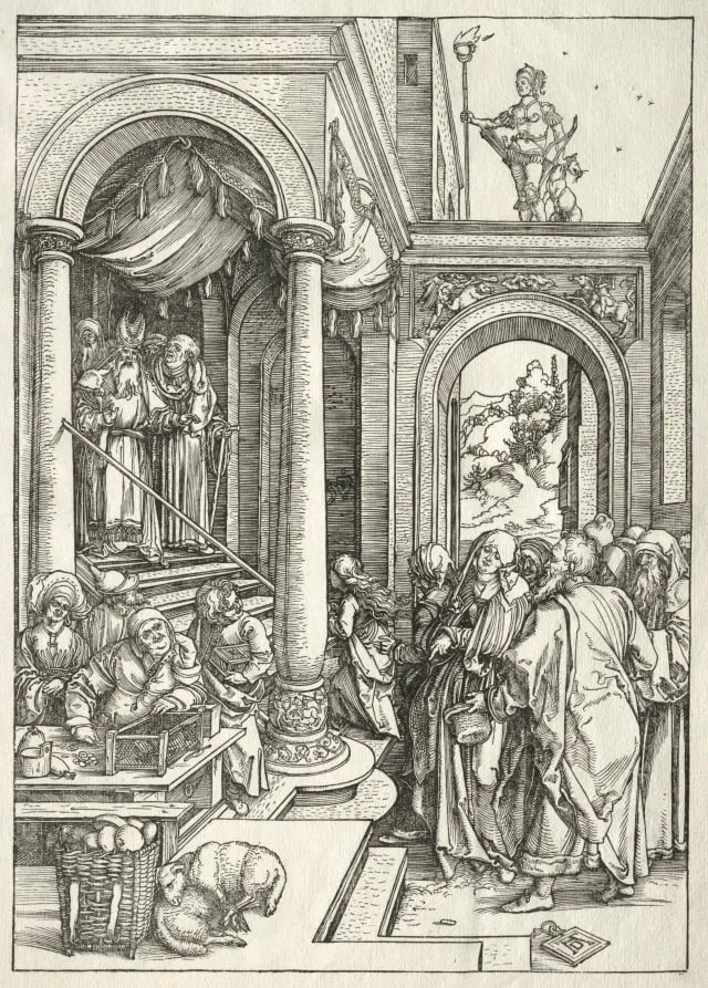 Life of the Virgin: Presentation of the Young Virgin in the Temple, by Albrecht Dürer, 1504