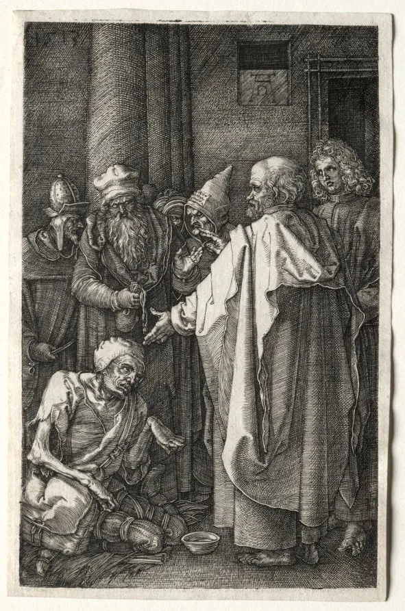 Peter and John Healing the Cripple at the Gate of the Temple, by Albrecht Dürer, 1512