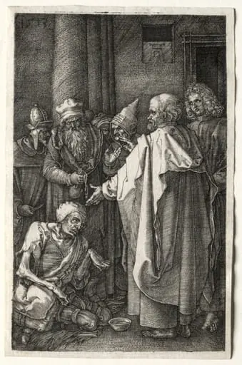 Peter and John Healing the Cripple at the Gate of the Temple, by Albrecht Dürer