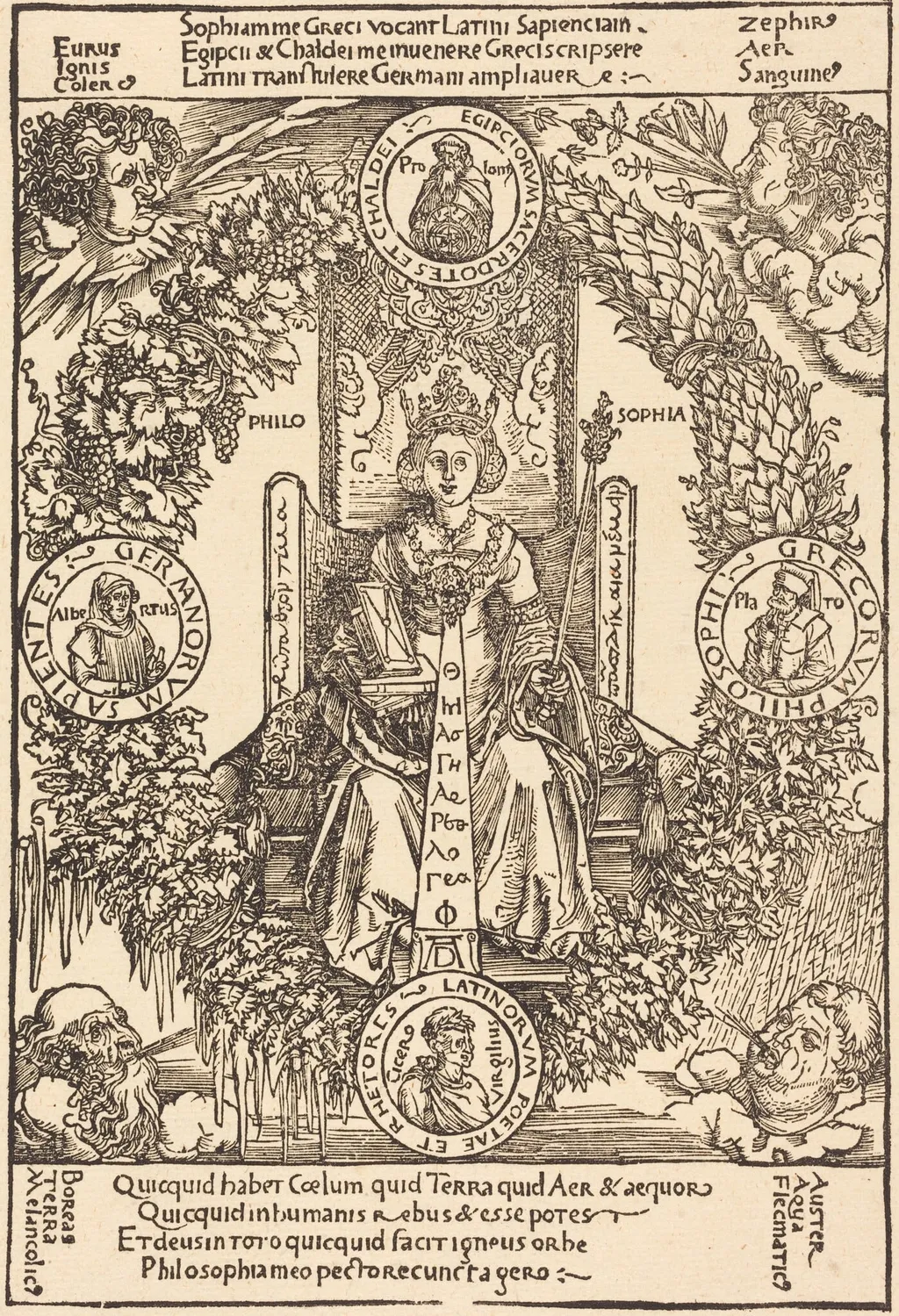 Philosophy, by Albrecht Dürer, ink, 1502