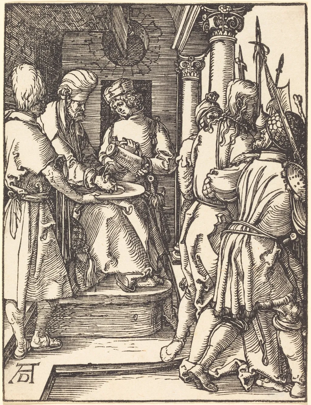 Pilate Washing His Hands, by Albrecht Dürer, ink, 1510