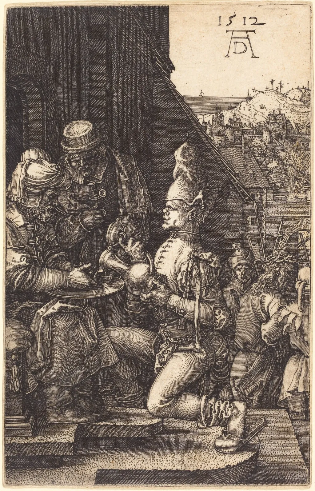 Pilate Washing His Hands, by Albrecht Dürer, ink, 1512