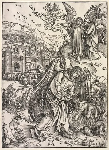 Revelation of St. John: Angel with the Key of the Bottomless Pit, by Albrecht Dürer