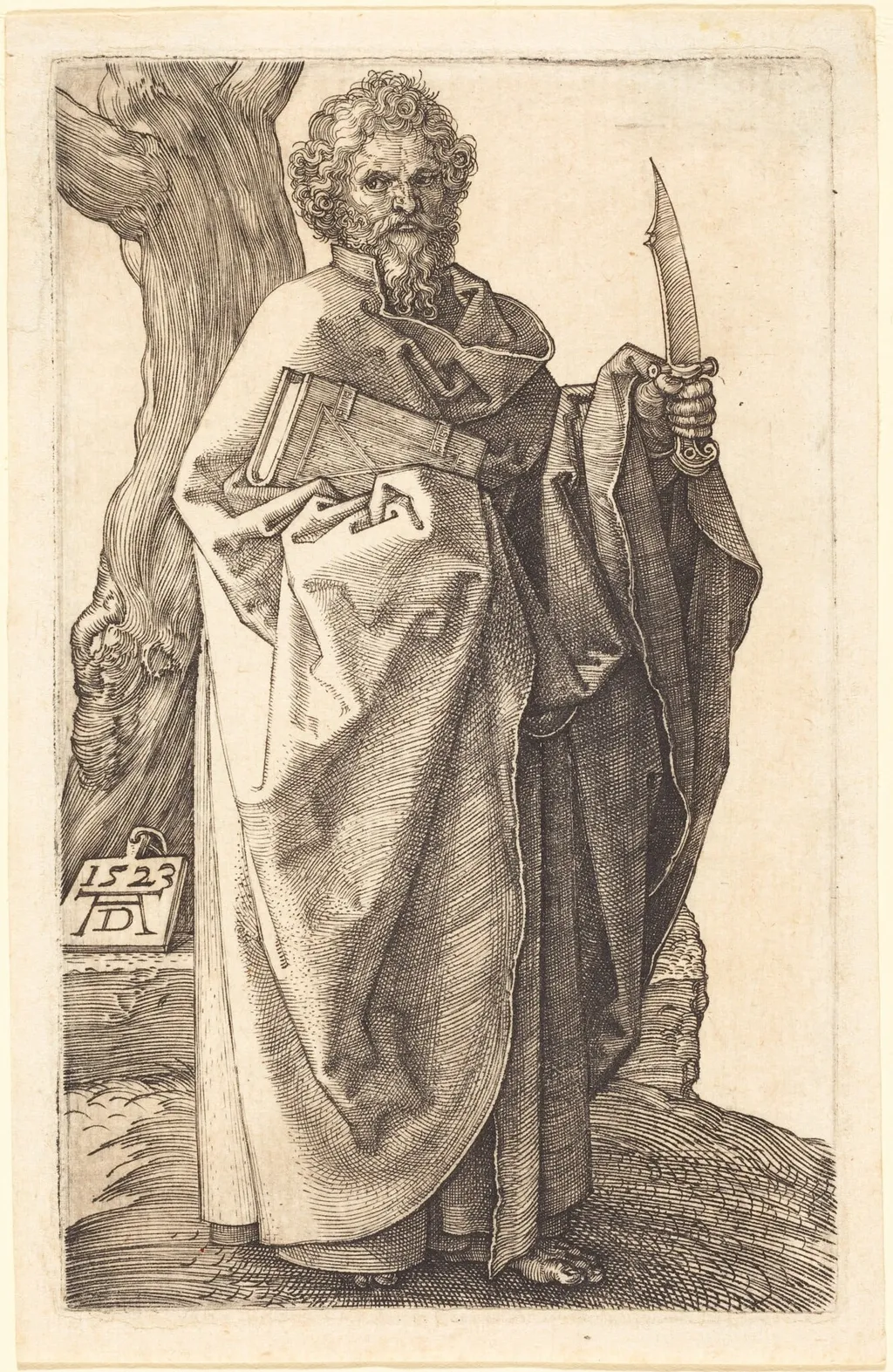 Saint Bartholomew, by Albrecht Dürer, ink, 1523