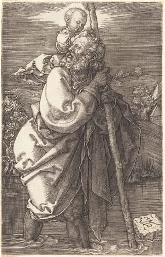 Saint Christopher Facing Left, by Albrecht Dürer