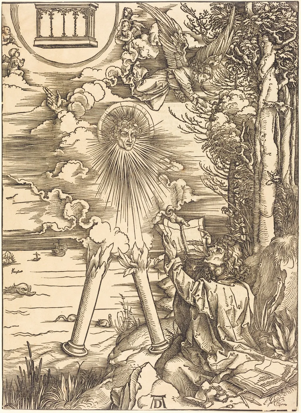 Saint John Devouring the Book, by Albrecht Dürer, ink, 1497