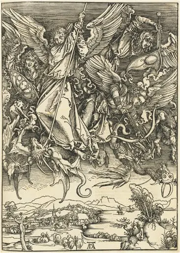 Saint Michael Fighting the Dragon, by Albrecht Dürer
