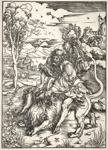 Samson and the Lion, by Albrecht Dürer