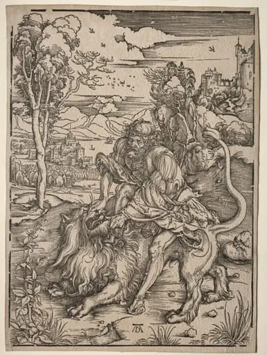 Samson Killing the Lion, by Albrecht Dürer