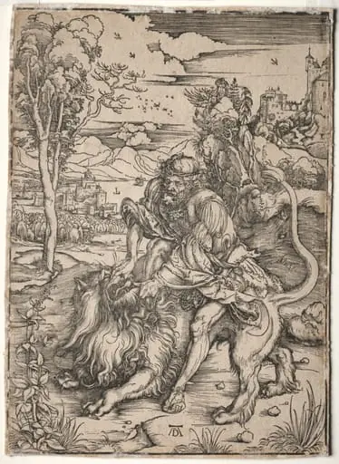 Samson Killing the Lion, by Albrecht Dürer