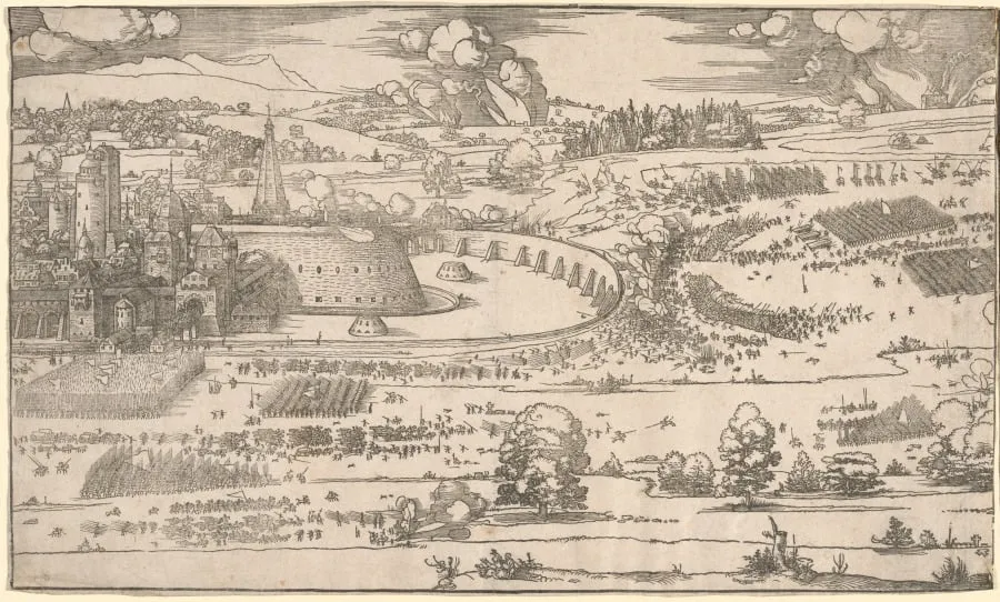 Siege of a Fortress: Right Portion, by Albrecht Dürer, 1527