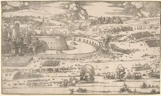 Siege of a Fortress: Right Portion, by Albrecht Dürer