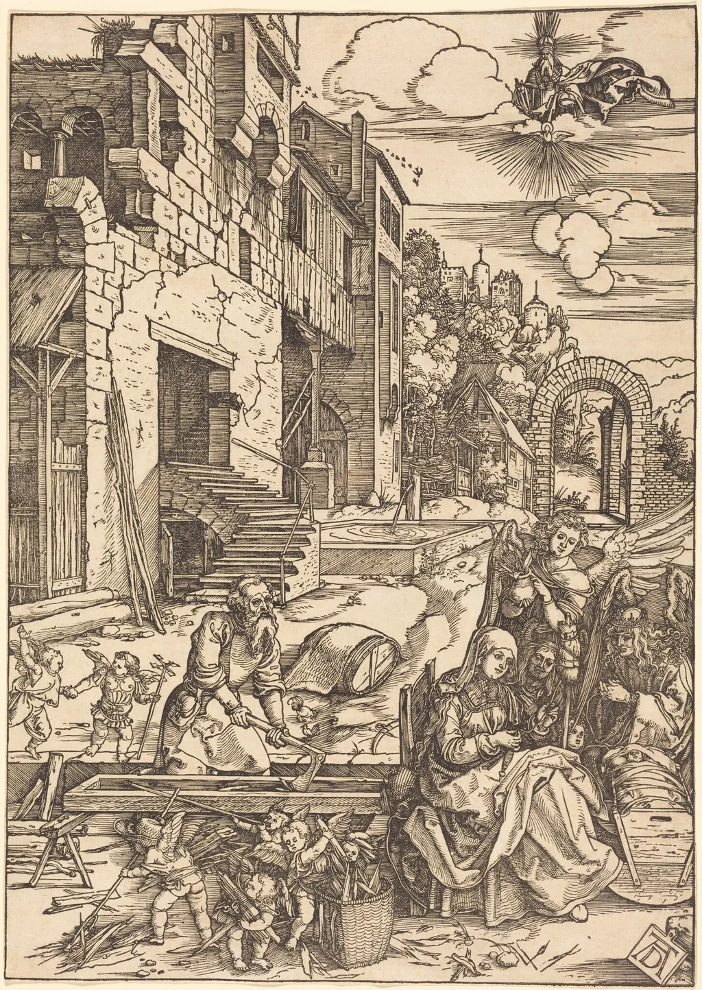 Sojourn of the Holy Family in Egypt, by Albrecht Dürer, ink, 1504