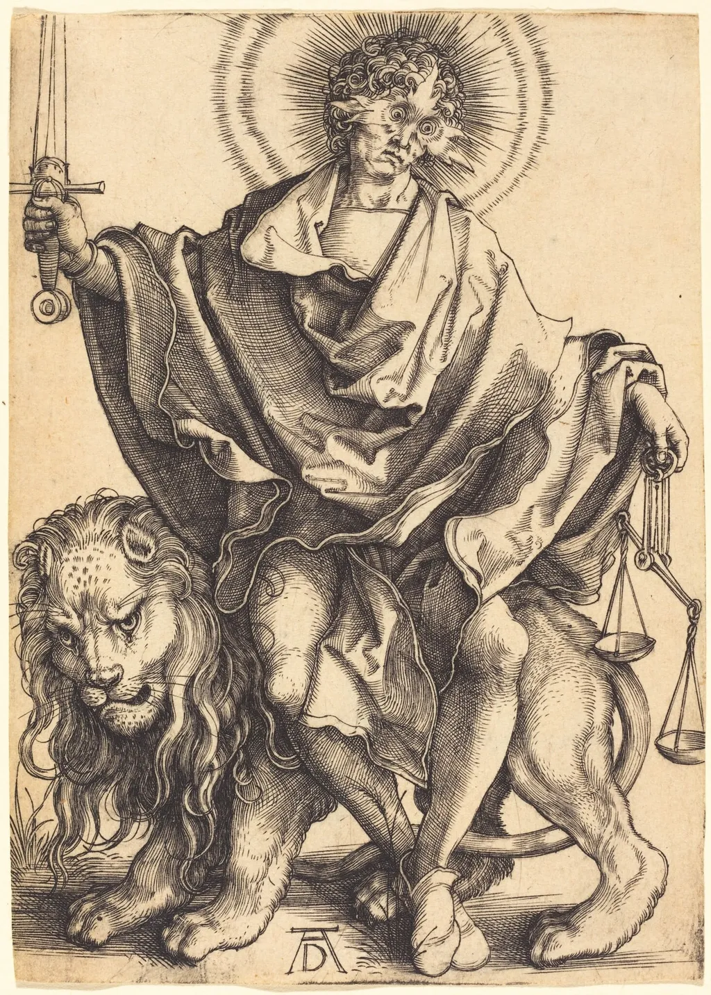 Sol Iustitiae ("Sun of Righteousness"), by Albrecht Dürer, ink, 1500